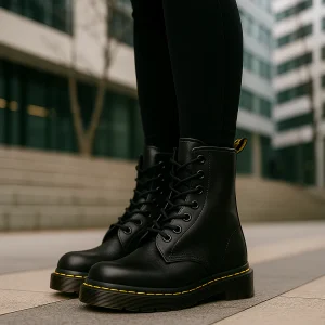 Bottes Lacées en Similicuir pour Femmes