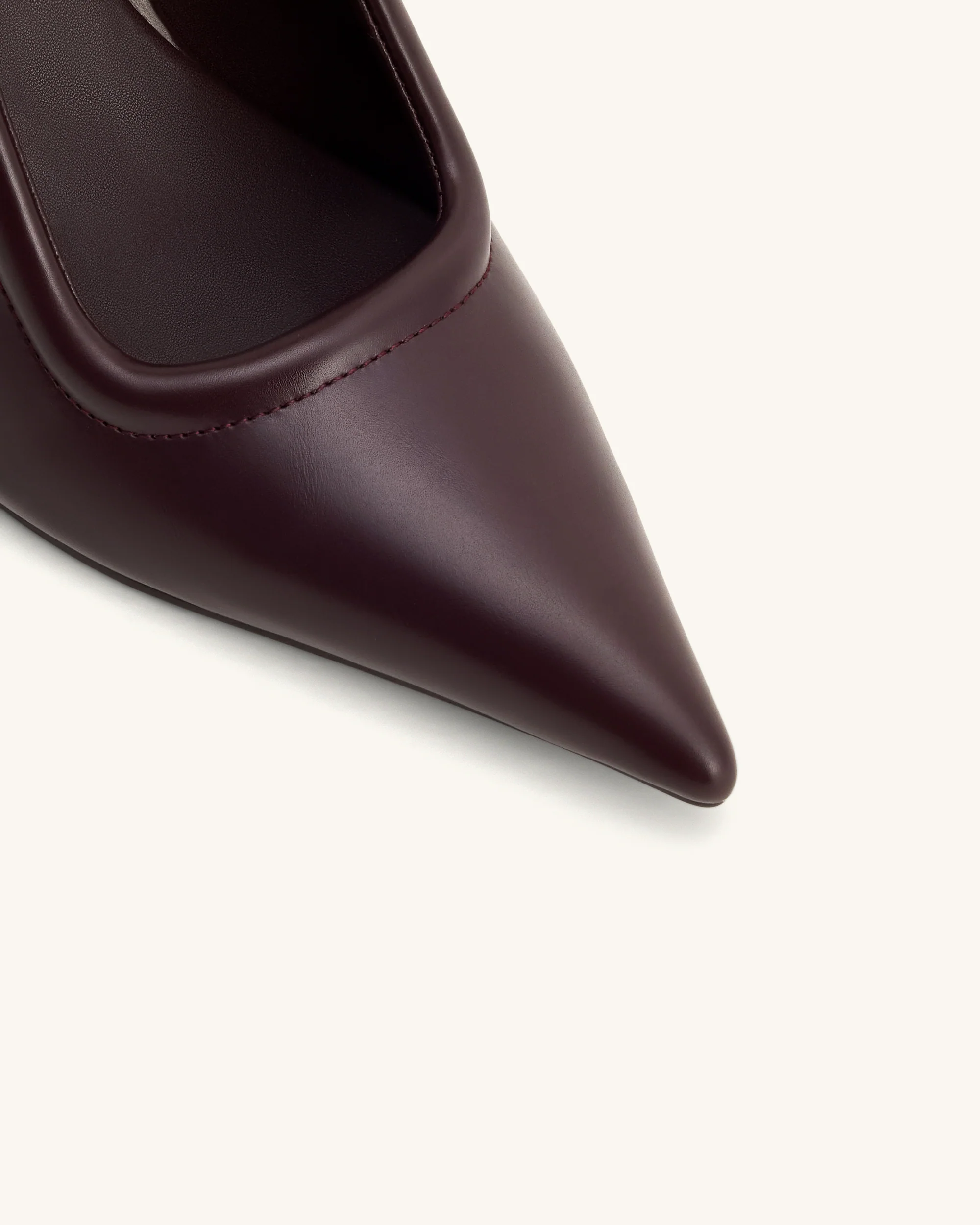 Sofia Mules à Talon Sphérique avec Accent Métallique - Bordeaux Profond – Image 5