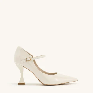 Thalina Escarpins en cuir verni – Beige