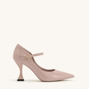 Thalina Escarpins en cuir verni – Rose poudré