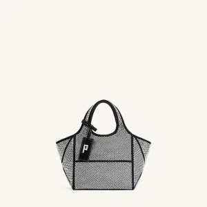 Mini sac cabas avec cristaux artificiels Eliana - Anthracite