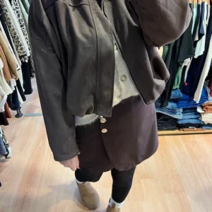 Blouson oversize marron Albane