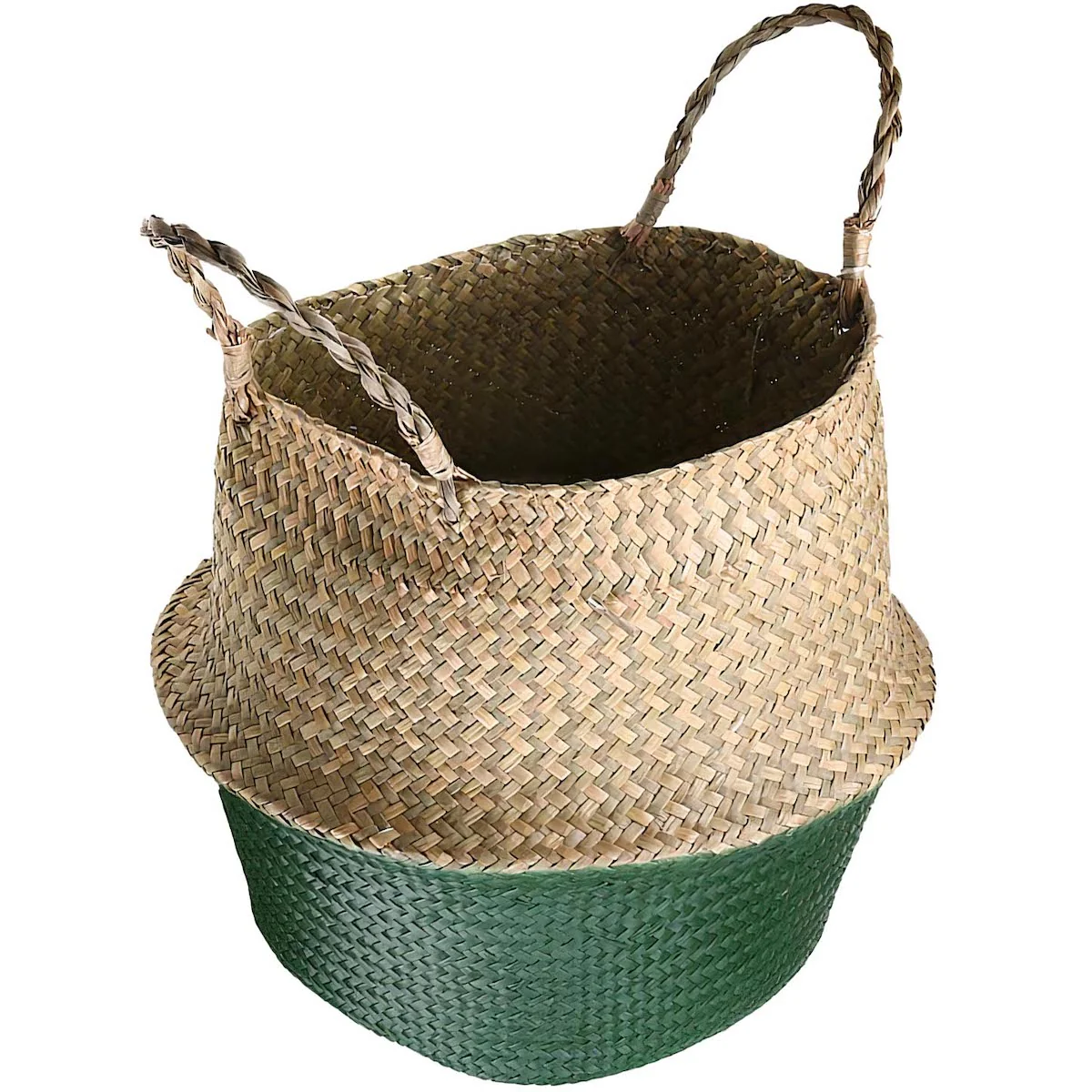 Cache Pot Osier Tressé Vert
