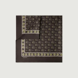 FOULARD CLASSIQUE SOIE MARRON