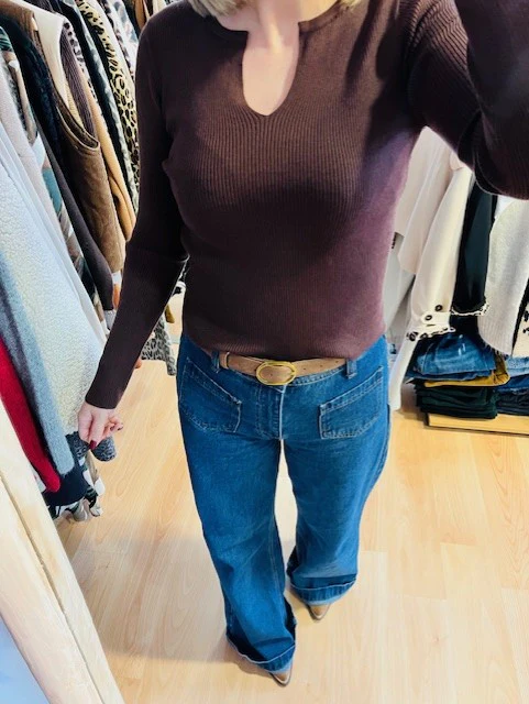 Pull fin chocolat Julian