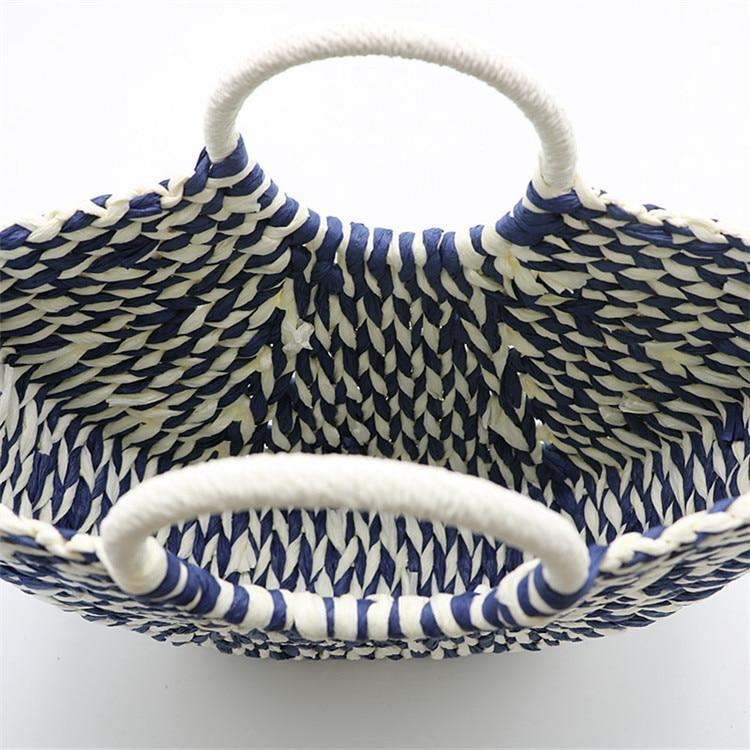 Sac Cabas Paille Bleu