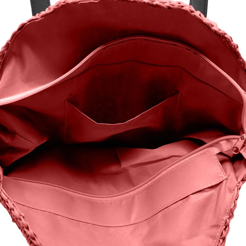 Sac Rond Paille Rouge
