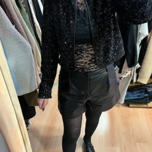 Veste à sequins noire Aura