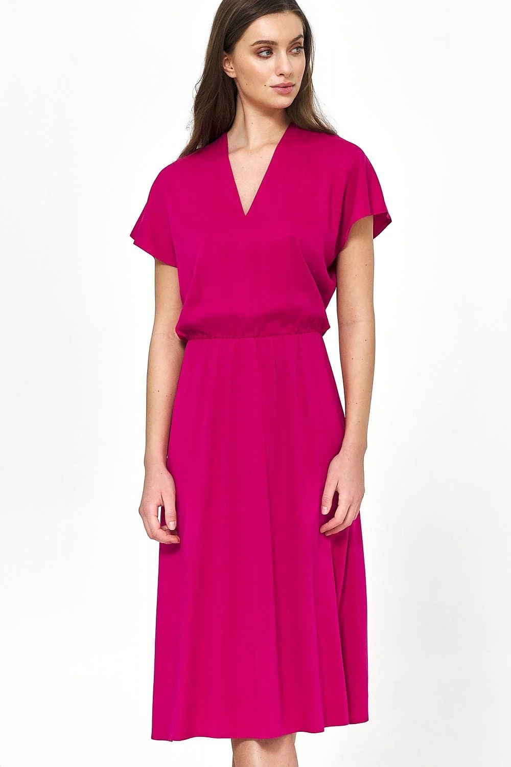 Robe bleue en viscose fluide – Image 7