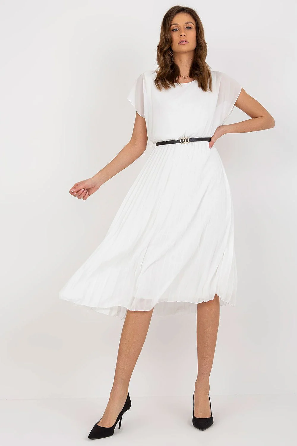 Robe de soirée plissée blanche